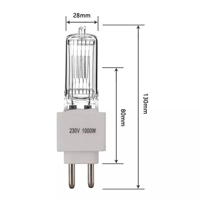luz halógena de la lámpara del cuarzo del bulbo del halógeno del cuarzo de 230V 1000W para la iluminación de la etapa