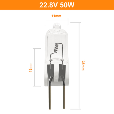 22.8V bombillas quirúrgicas del hospital bajo de la lámpara G6.35 de Bipin del bulbo de halógeno de 50 vatios