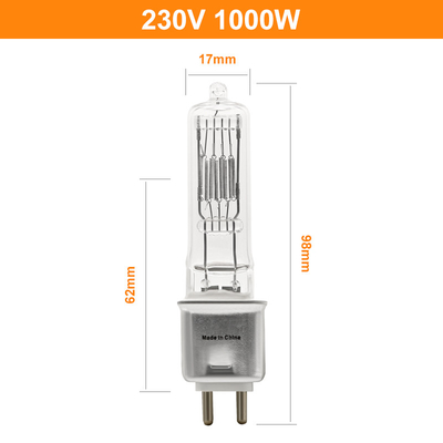 230V bulbo solo 3200k terminado GX 9,5 Pin Cap For Ceiling Lights del cuarzo de 1000 vatios