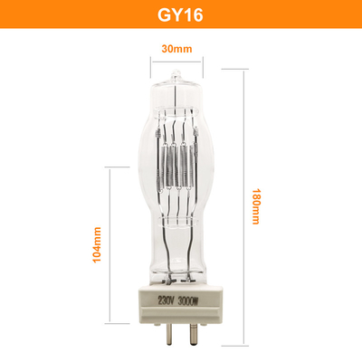 Lámpara 3200k Marine Searchlight Bulbs With Radiator del halógeno del cuarzo de GY16 3000W