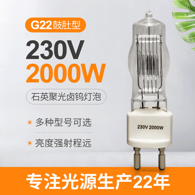 bombilla terminada del halógeno de la lámpara de 230v 2000w G22 sola 3200k 300Hours