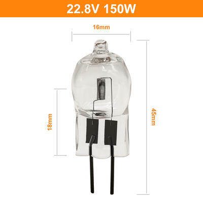 22.8V 150 bulbo de lámpara de halógeno de tungsteno del bulbo 150w del cuarzo del vatio G6.35 6000Lm