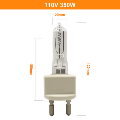 lámpara locomotora del halógeno de las bombillas del cuarzo del claro de 110V 350W G22