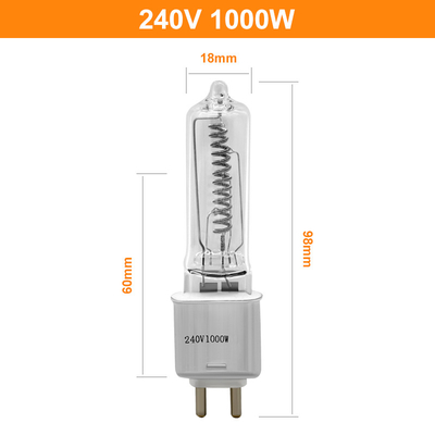 Etapa de la lámpara de halógeno de tungsteno de G9.5 240V 1000w solas y lámpara terminadas del estudio