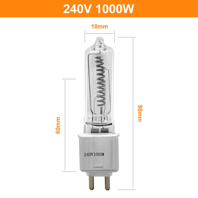 bombilla de calefacción infrarroja de la película de las bombillas de Bipin del halógeno de 240V 1000W G9.5 98m m