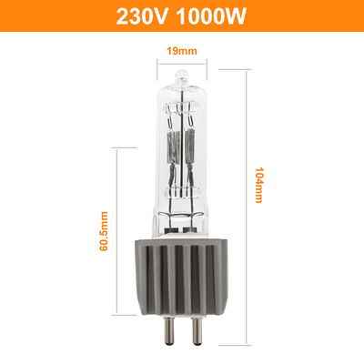 Estudio solo 250h terminado de G9.5 2 Pin Halogen Bulb Lamp 230V 1000W