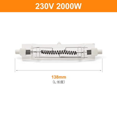 el tipo linear doble 50000lm de 138m m del tubo del bulbo de halógeno de 230V 2000W R7s terminó