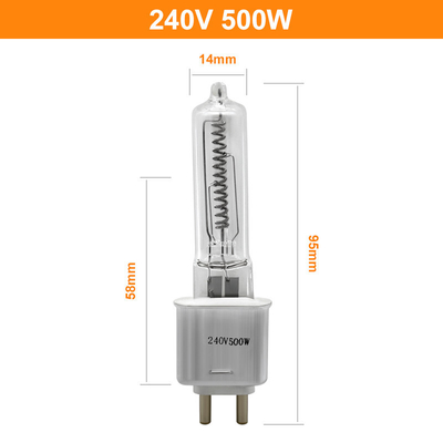 Lámpara de calor del infrarrojo del halógeno G9.5 de los lúmenes de la lámpara del cuarzo de T4 500w alta 240v