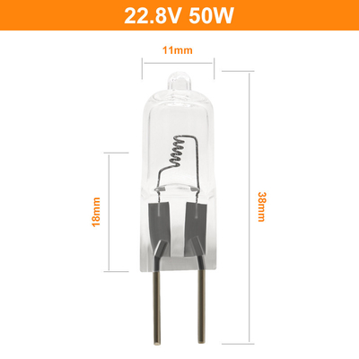 sola lámpara axial terminada del teatro de operaciones del filamento de la lámpara del halógeno de 22.8V 50W
