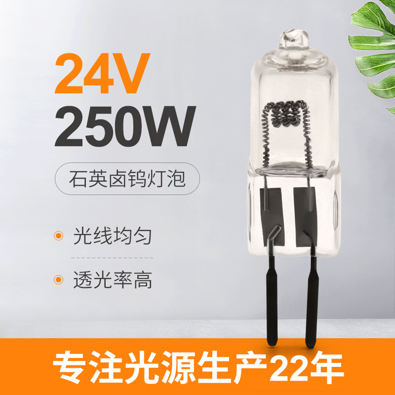 24V etapa de la lámpara de proyección del halógeno del bulbo del cuarzo de 250 vatios que enciende el zócalo de 50hours GY6.35