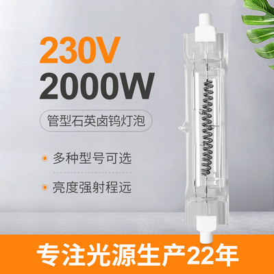 el tipo linear doble 50000lm de 138m m del tubo del bulbo de halógeno de 230V 2000W R7s terminó